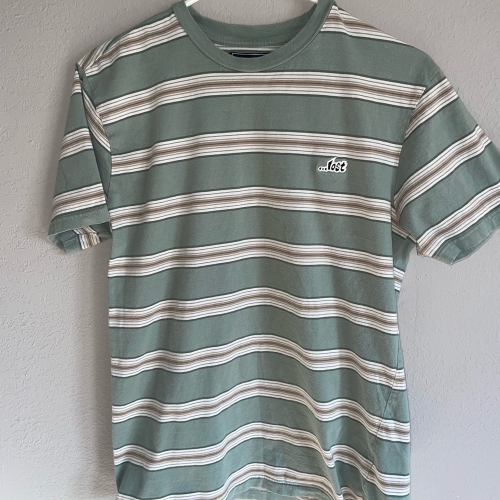 Lost Men's Striped Tee t shirt M medium